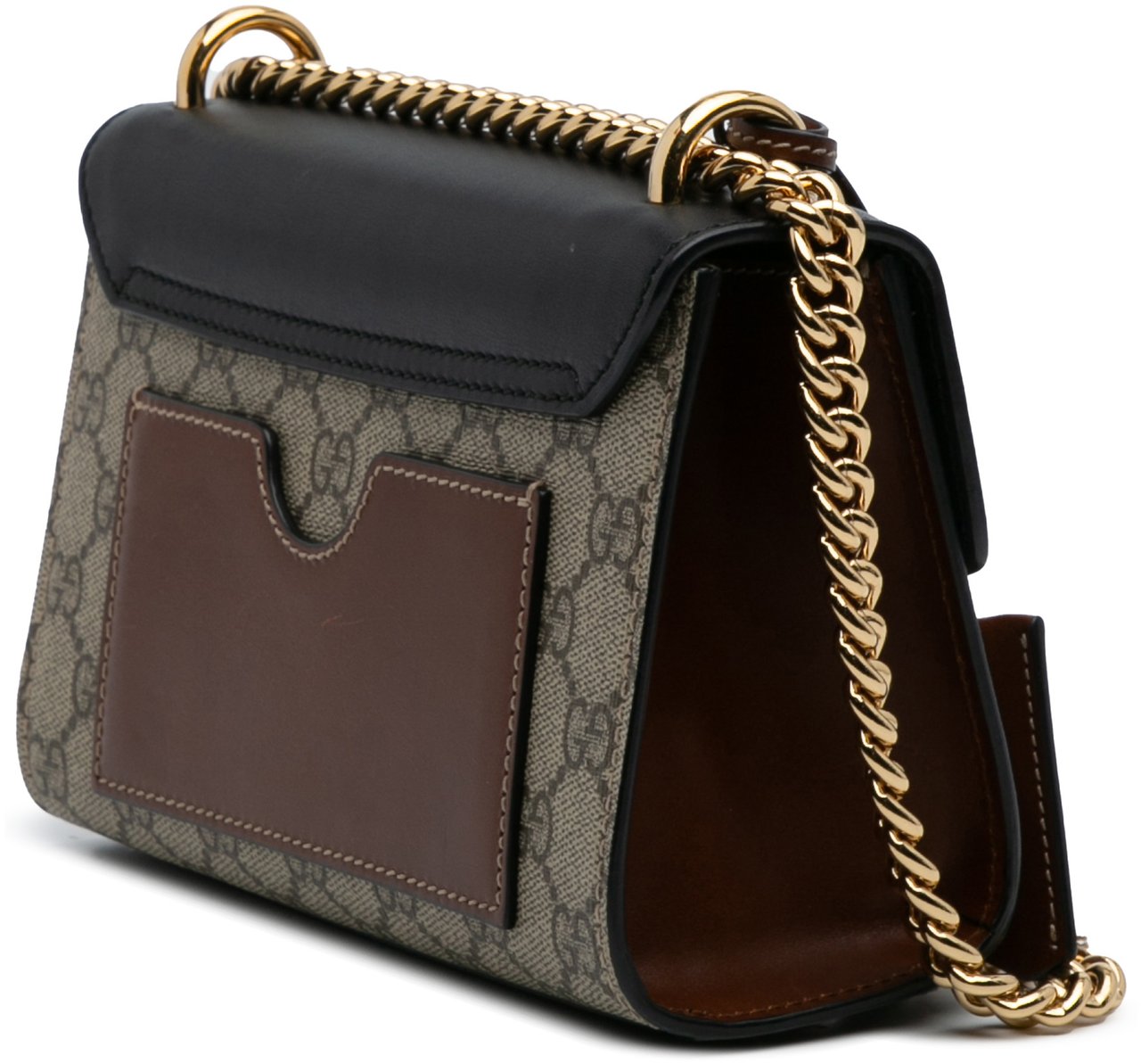 Gucci Small GG Supreme Padlock Crossbody Bruin