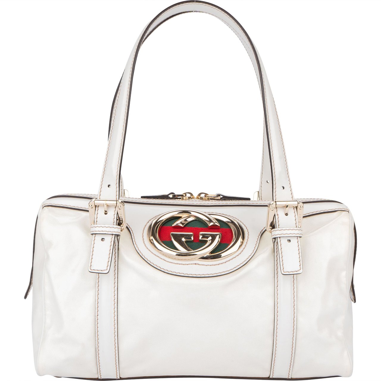Gucci Gucci White Leather GG Britt Handbag Divers