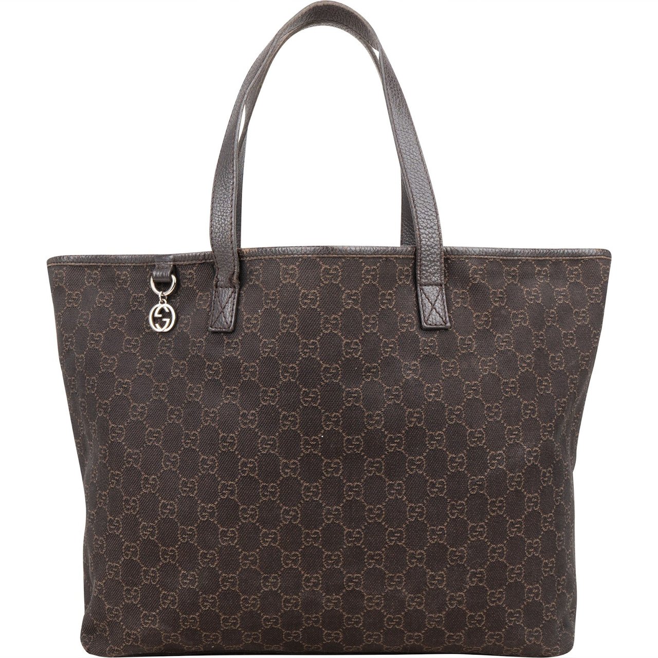 Gucci Gucci Monogram GG Canvas Charm Tote Shoulder Bag Bruin