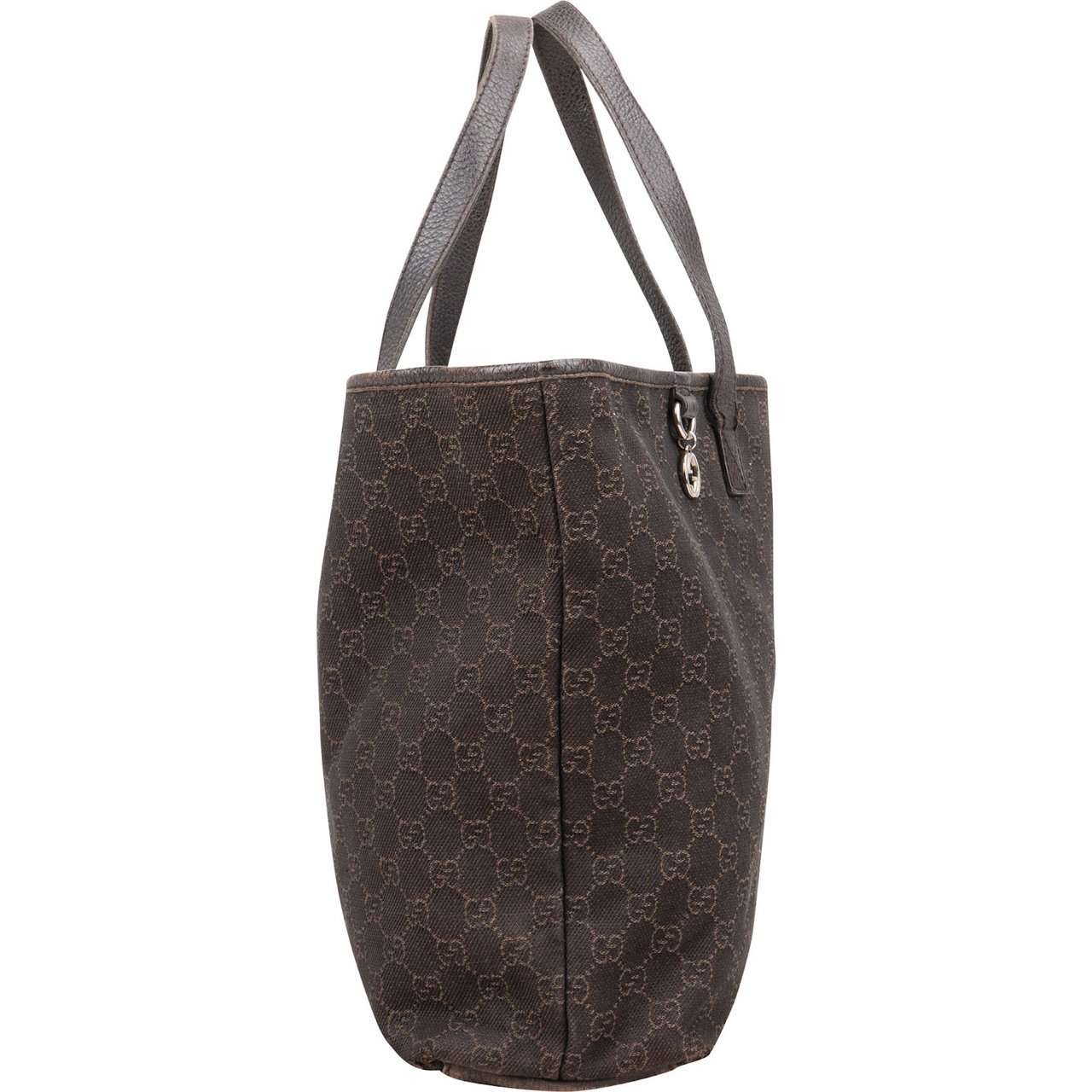 Gucci Gucci Monogram GG Canvas Charm Tote Shoulder Bag Bruin