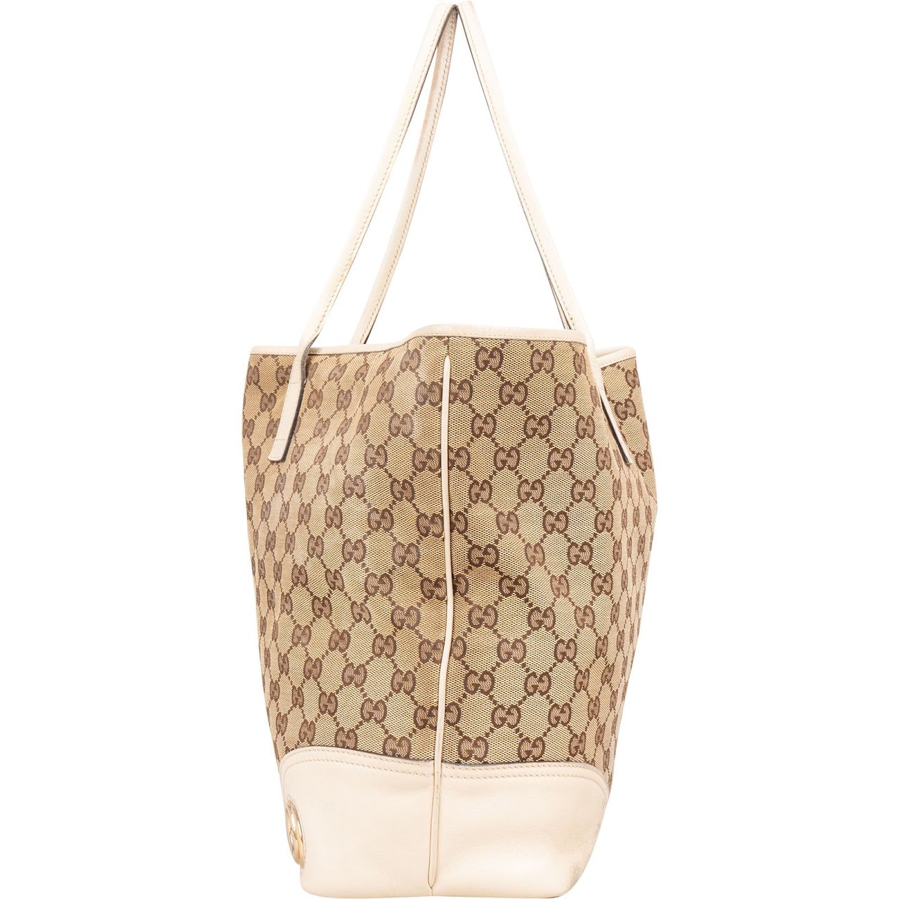 Gucci Gucci Monogram GG Canvas New Britt Tote Shoulder Bag Beige