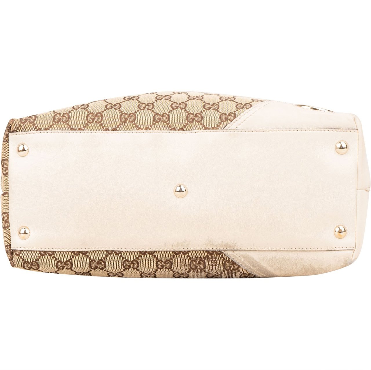 Gucci Gucci Monogram GG Canvas New Britt Tote Shoulder Bag Beige