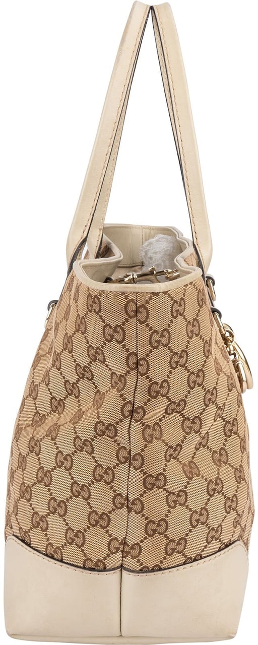 Gucci Gucci Monogram GG Canvas Lovely Heart Bit Tote Handbag Beige