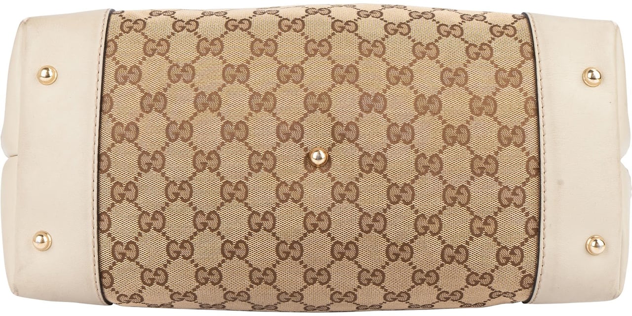 Gucci Gucci Monogram GG Canvas Lovely Heart Bit Tote Handbag Beige