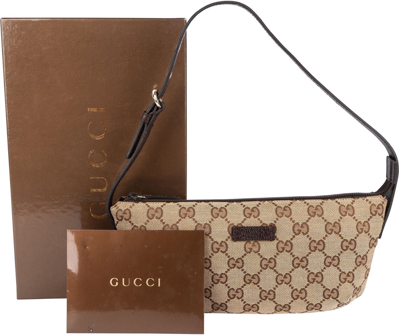 Gucci Gucci Monogram GG Boat Pochette Handbag Beige