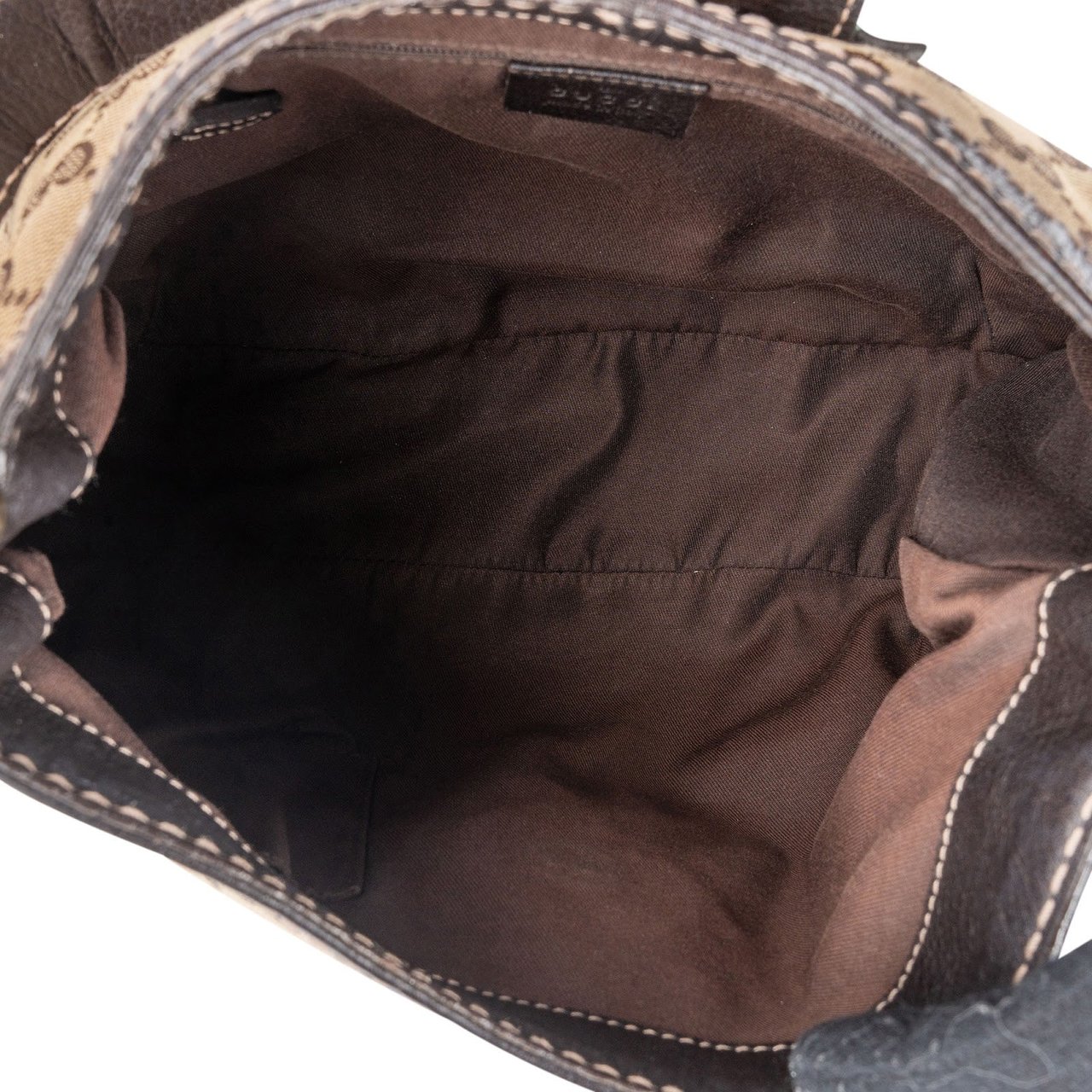 Gucci Gucci Monogram GG Canvas Sherry Line Web Stripe Hobo Shoulder Bag Beige