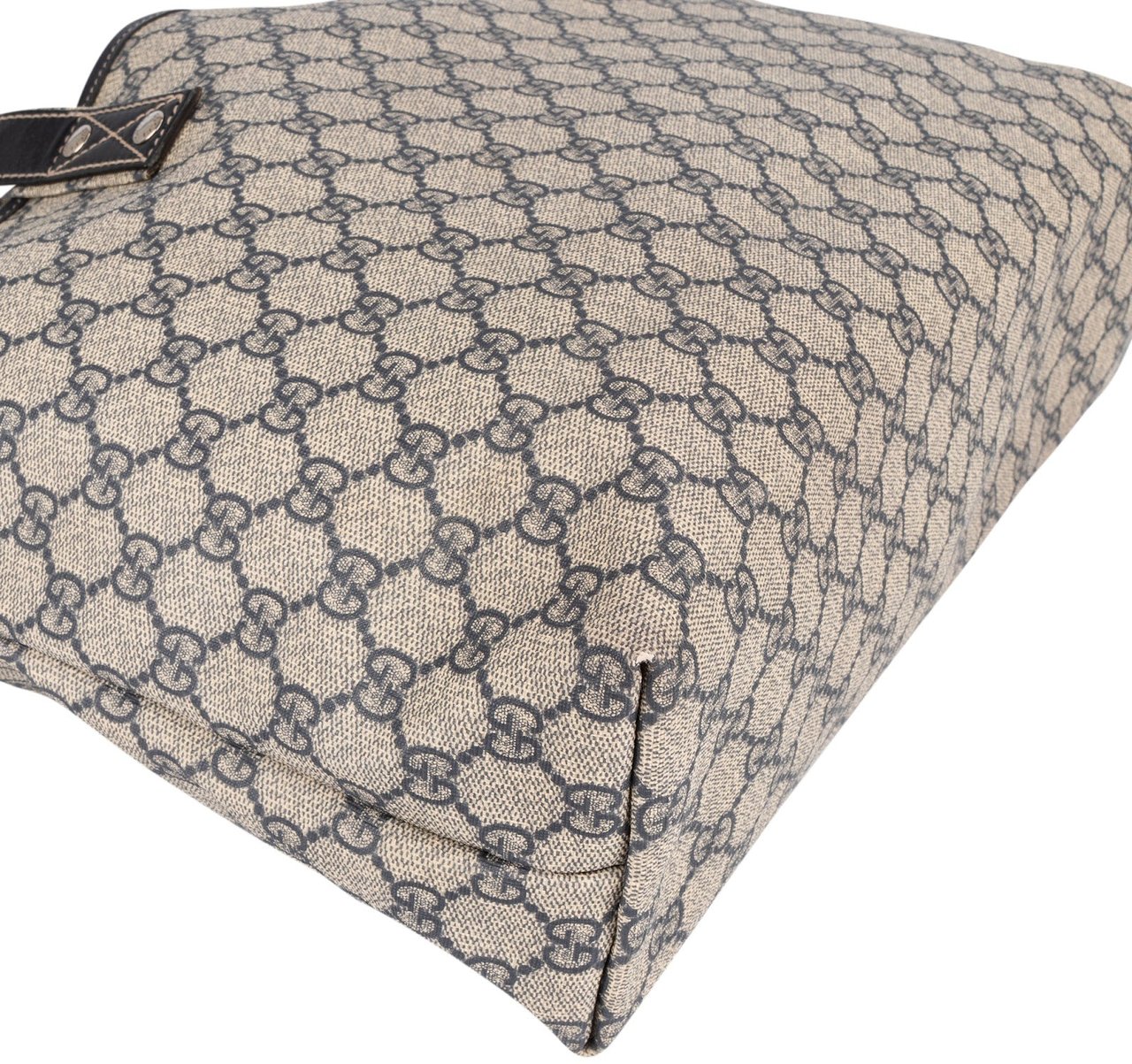 Gucci Gucci Monogram GG Supreme Canvas Web Tote Handbag Beige