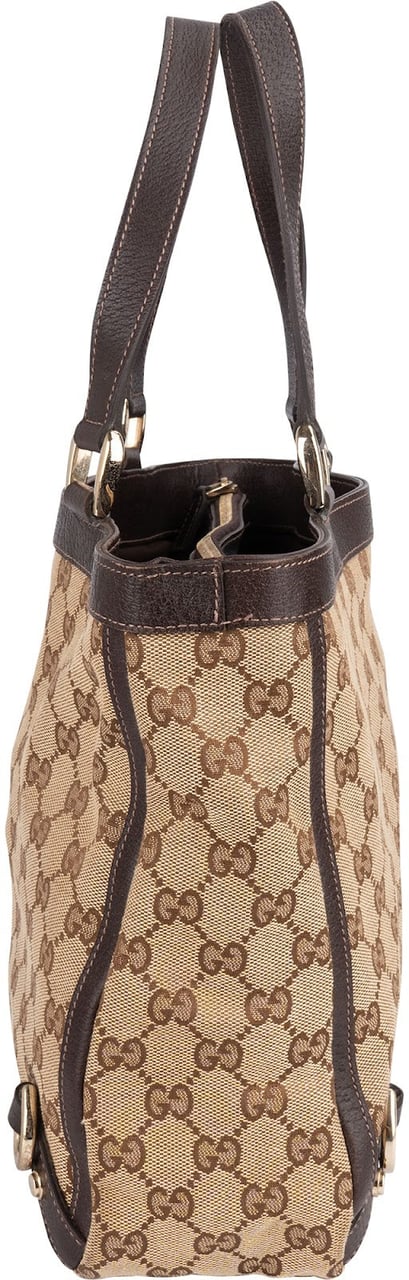 Gucci Gucci Monogram GG Canvas Abbey D-Ring Handbag Beige