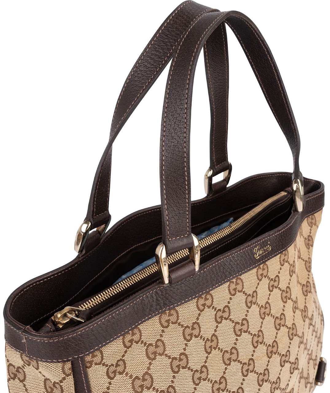 Gucci Gucci Monogram GG Canvas Abbey D-Ring Handbag Beige
