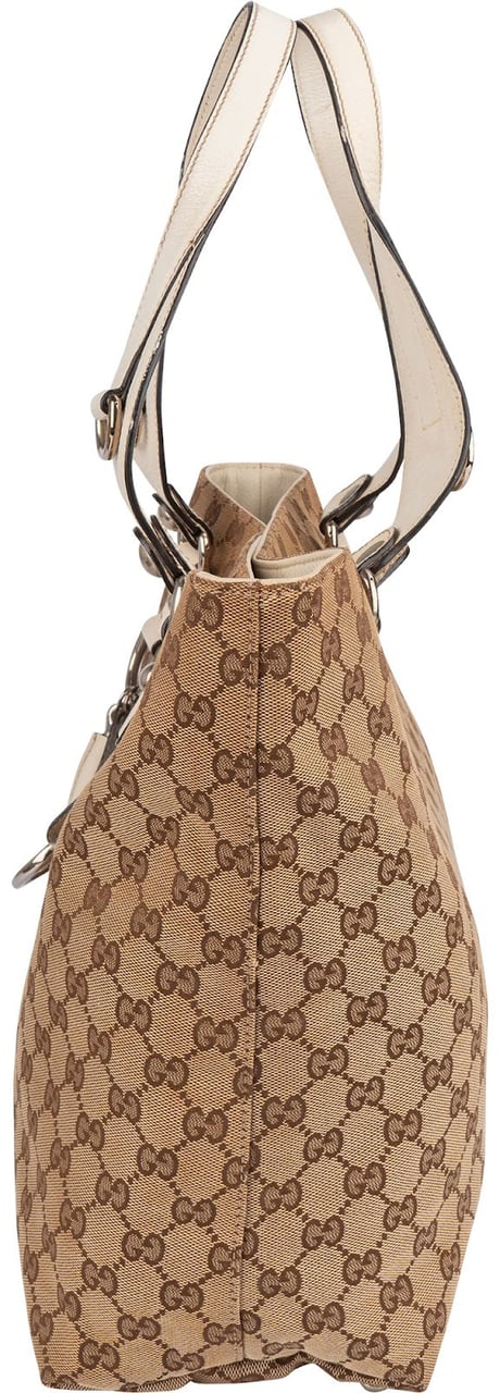 Gucci Gucci Monogram GG Canvas Horsebit Handbag Beige