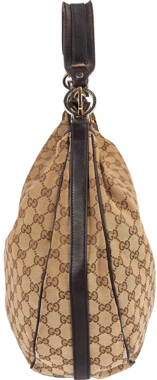 Gucci Gucci Monogram GG Interlocking G Hobo Shoulder Bag Beige