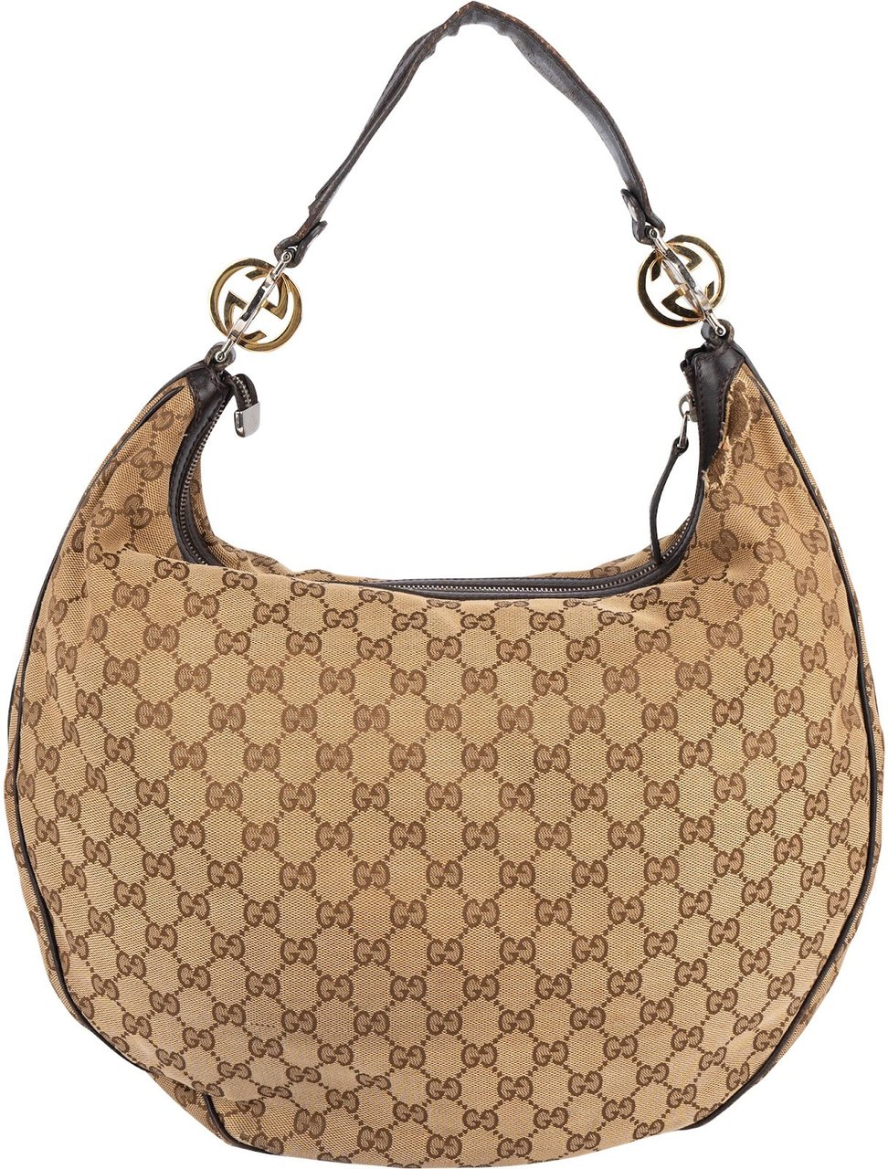 Gucci Gucci Monogram GG Interlocking G Hobo Shoulder Bag Beige
