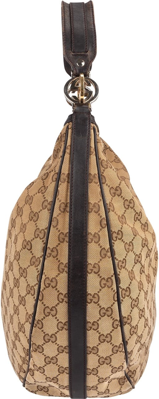 Gucci Gucci Monogram GG Interlocking G Hobo Shoulder Bag Beige