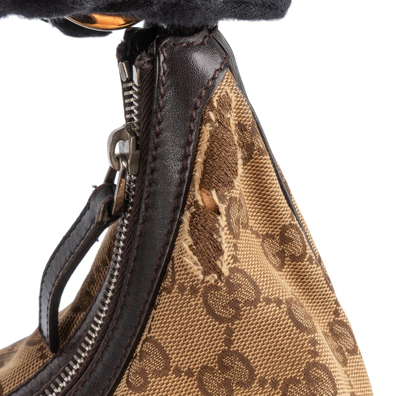 Gucci Gucci Monogram GG Interlocking G Hobo Shoulder Bag Beige