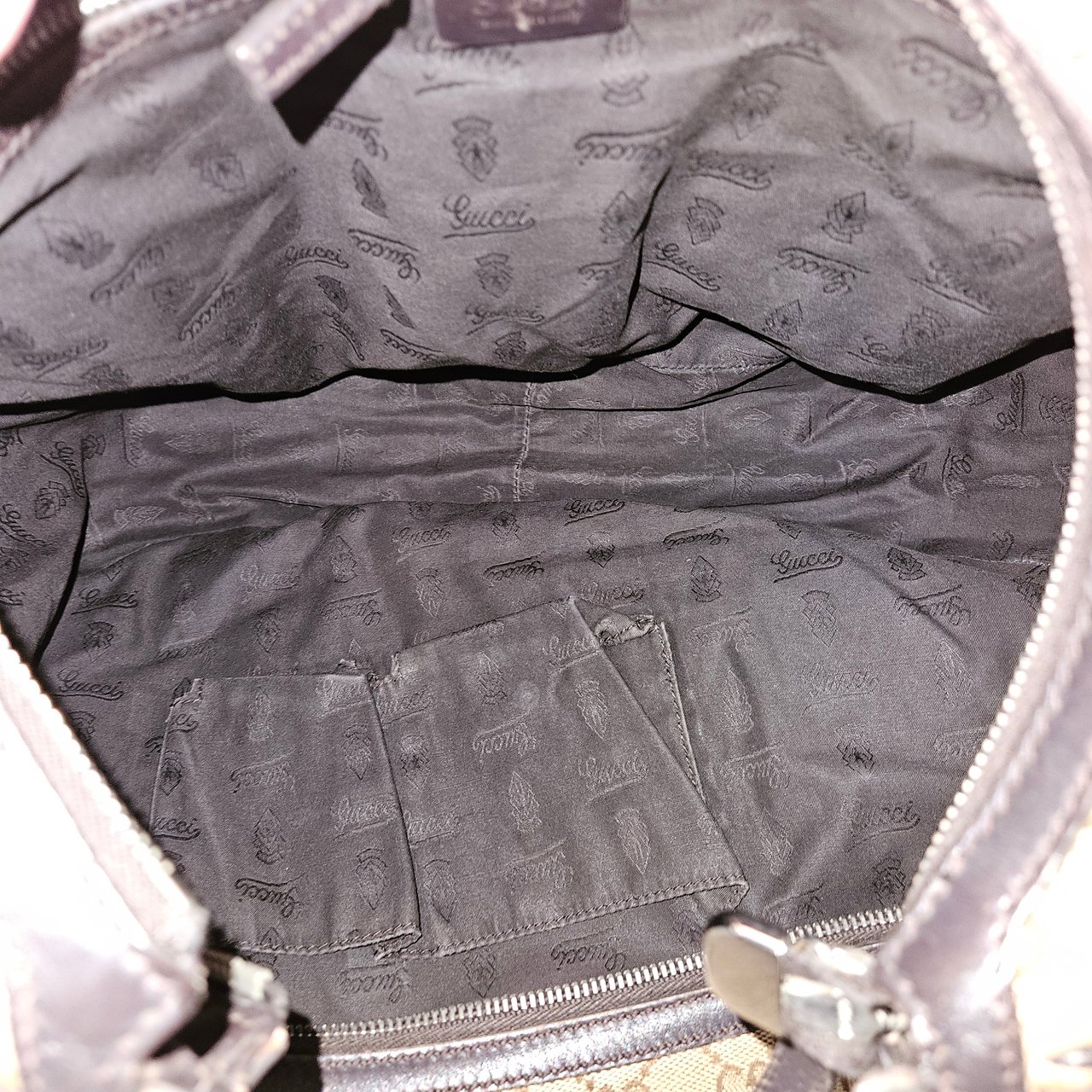 Gucci Gucci Monogram GG Interlocking G Hobo Shoulder Bag Beige