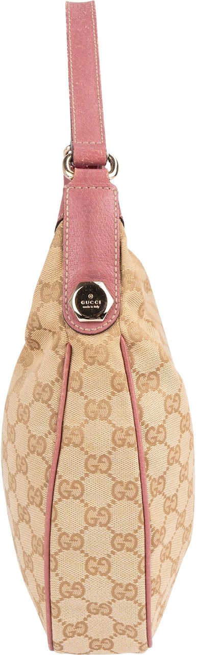 Gucci Gucci Monogram GG Canvas Hobo Shoulder Bag Beige