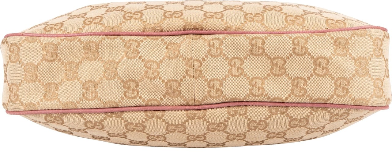 Gucci Gucci Monogram GG Canvas Hobo Shoulder Bag Beige