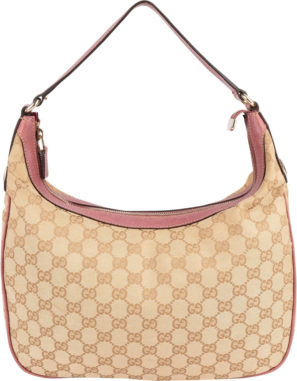 Gucci Gucci Monogram GG Canvas Hobo Shoulder Bag Beige