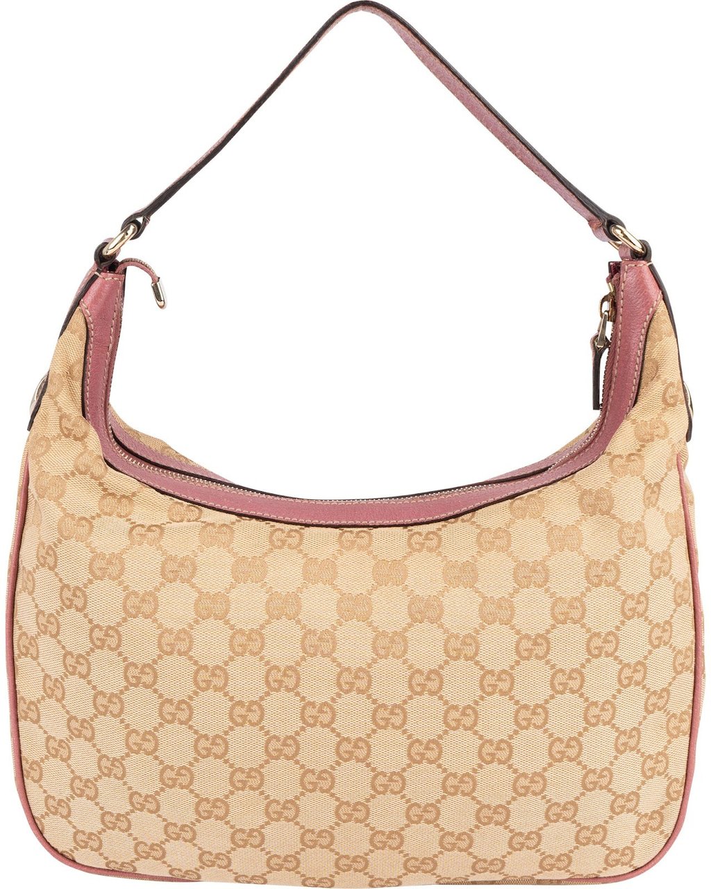 Gucci Gucci Monogram GG Canvas Hobo Shoulder Bag Beige