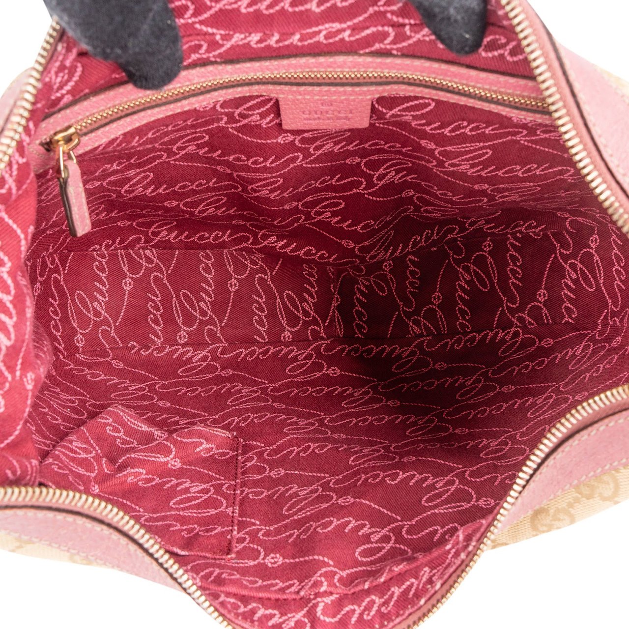 Gucci Gucci Monogram GG Canvas Hobo Shoulder Bag Beige