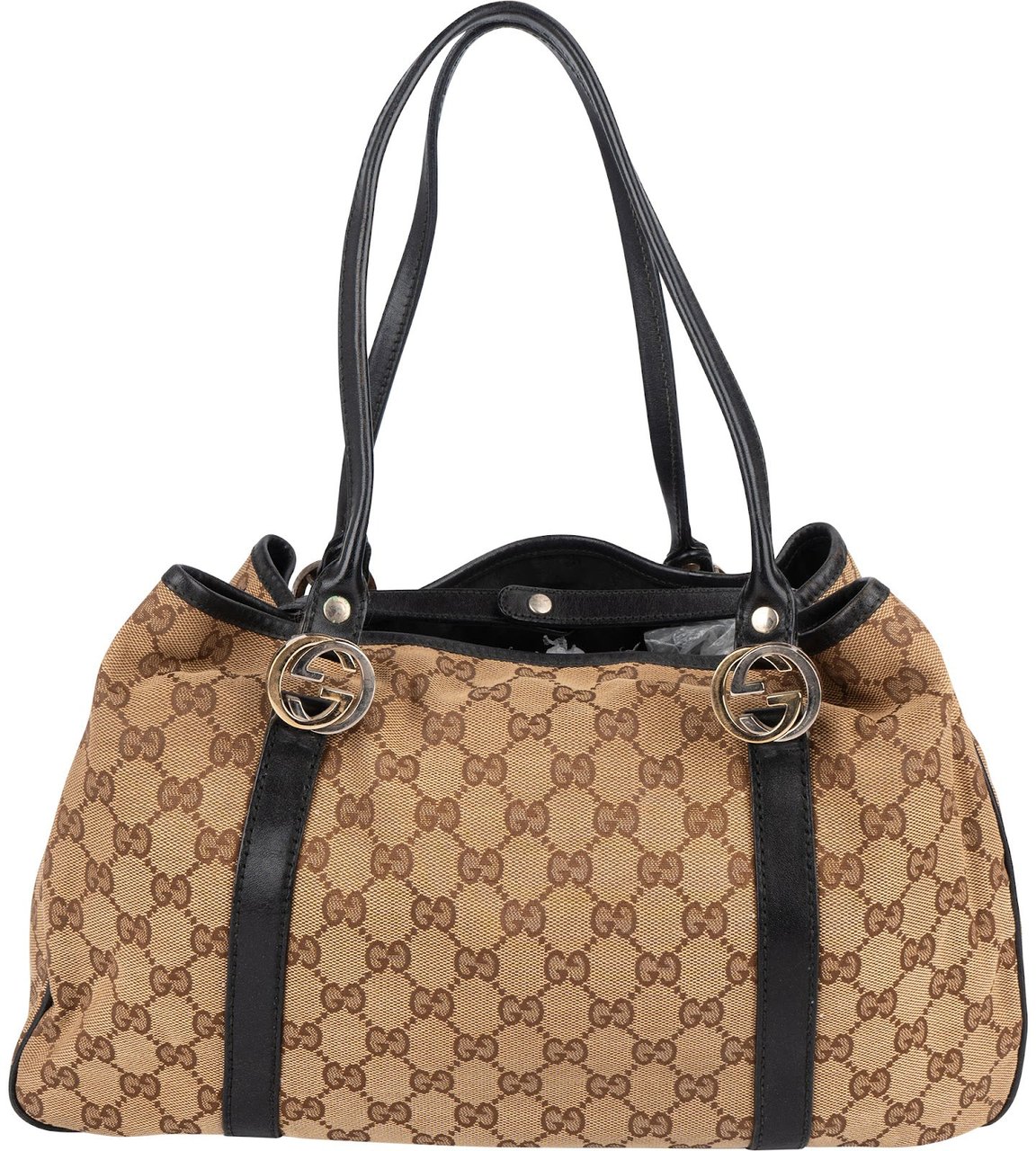 Gucci Gucci Monogram GG Interlocking Shoulder Bag Beige