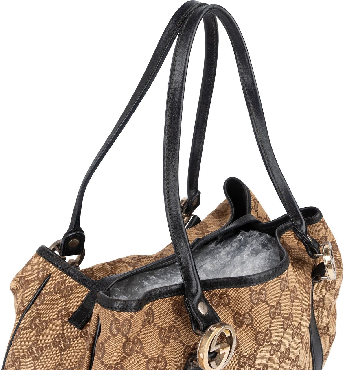 Gucci Gucci Monogram GG Interlocking Shoulder Bag Beige