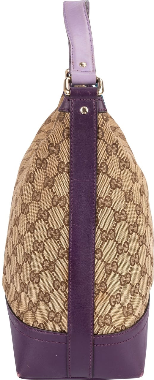 Gucci Gucci Monogram GG Canvas Leather Tassel Handbag Beige