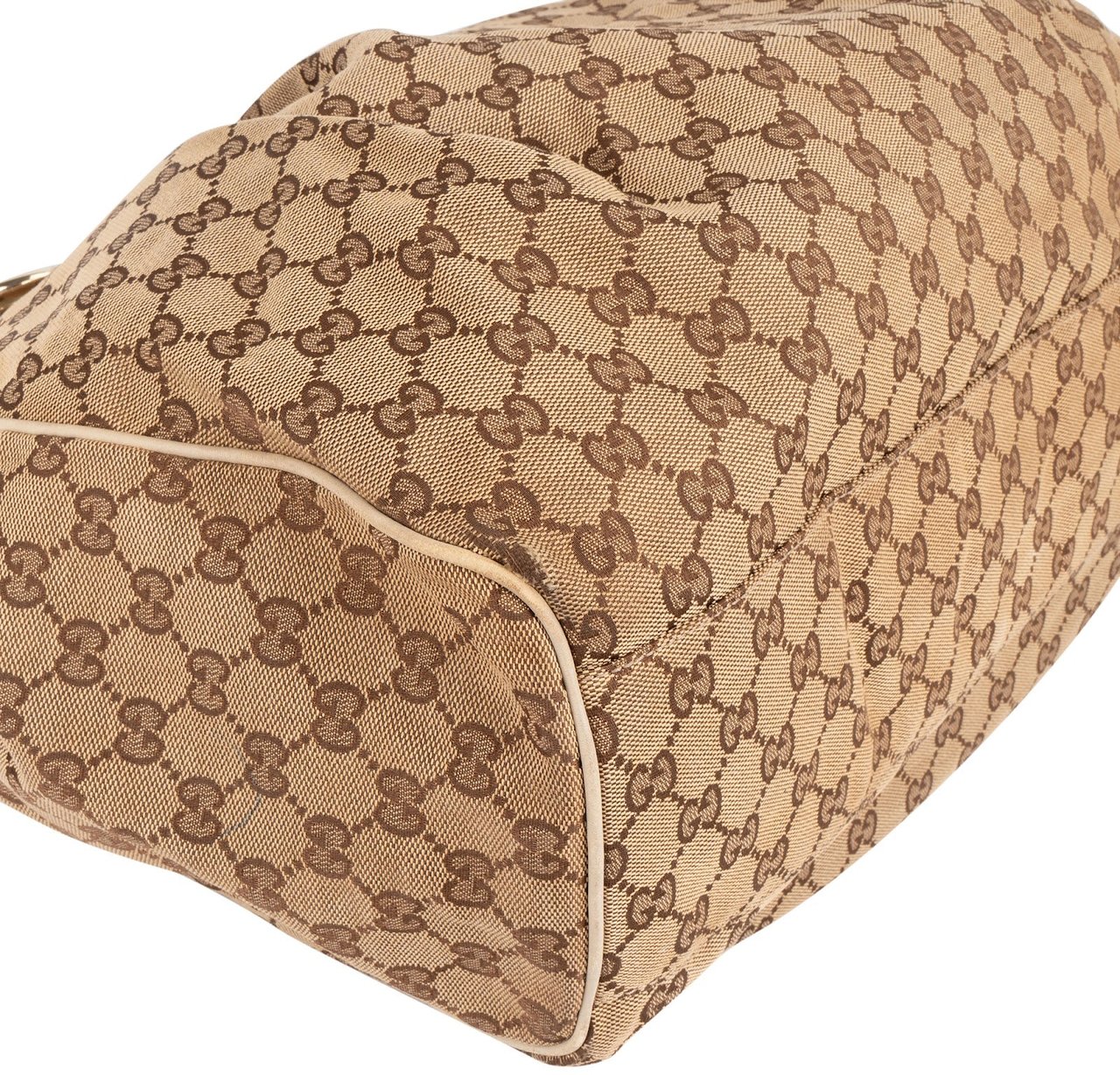 Gucci Gucci Monogram GG Canvas Sukey Handbag Beige