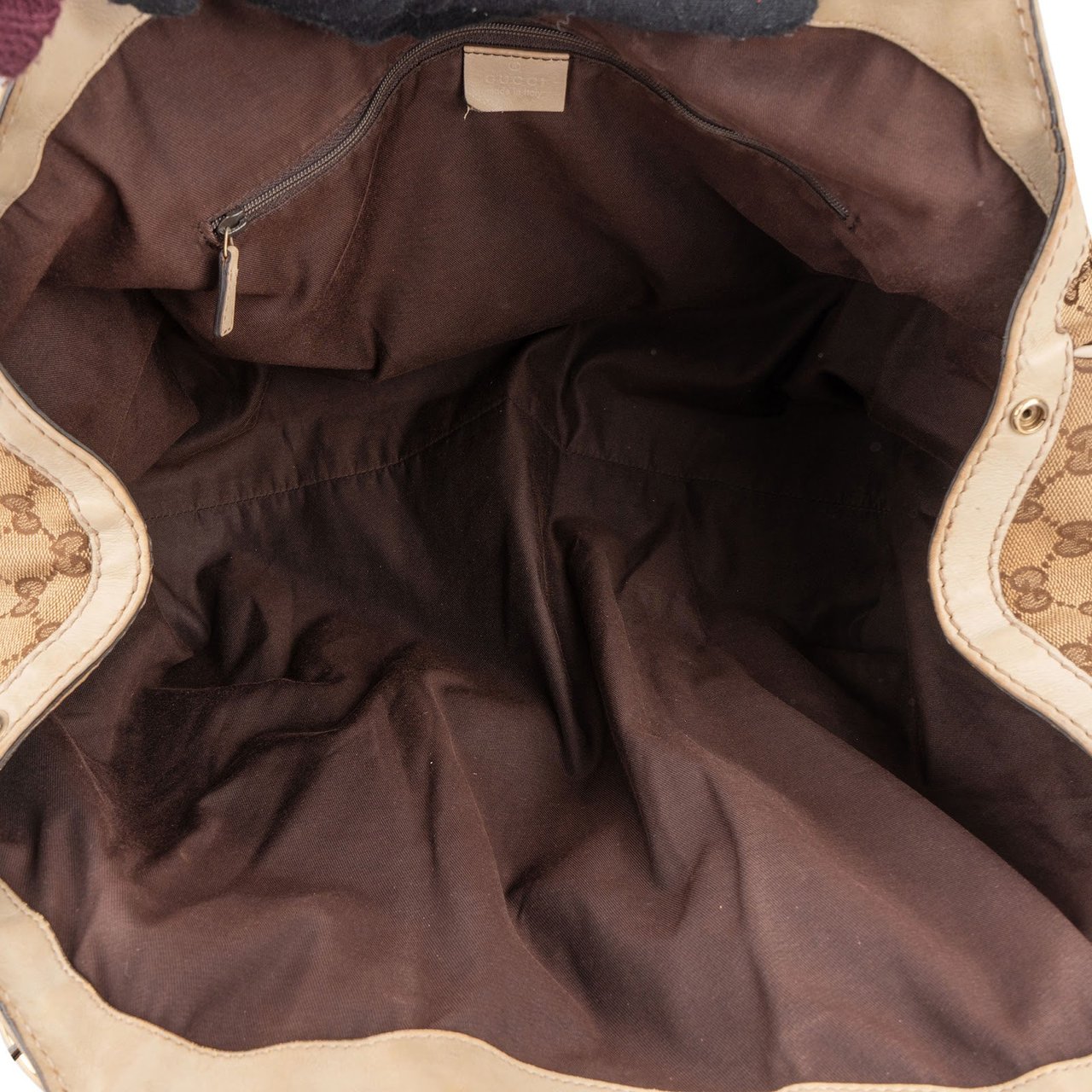 Gucci Gucci Monogram GG Canvas Sukey Handbag Beige