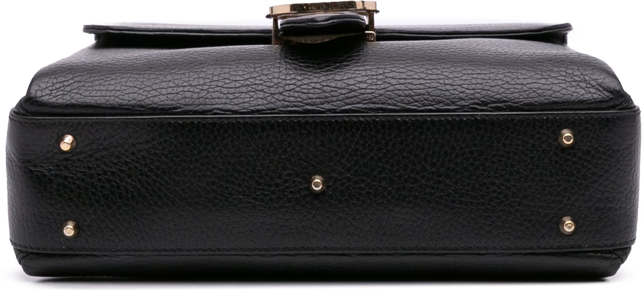 Gucci Small Dollar Calf Interlocking G Satchel Zwart