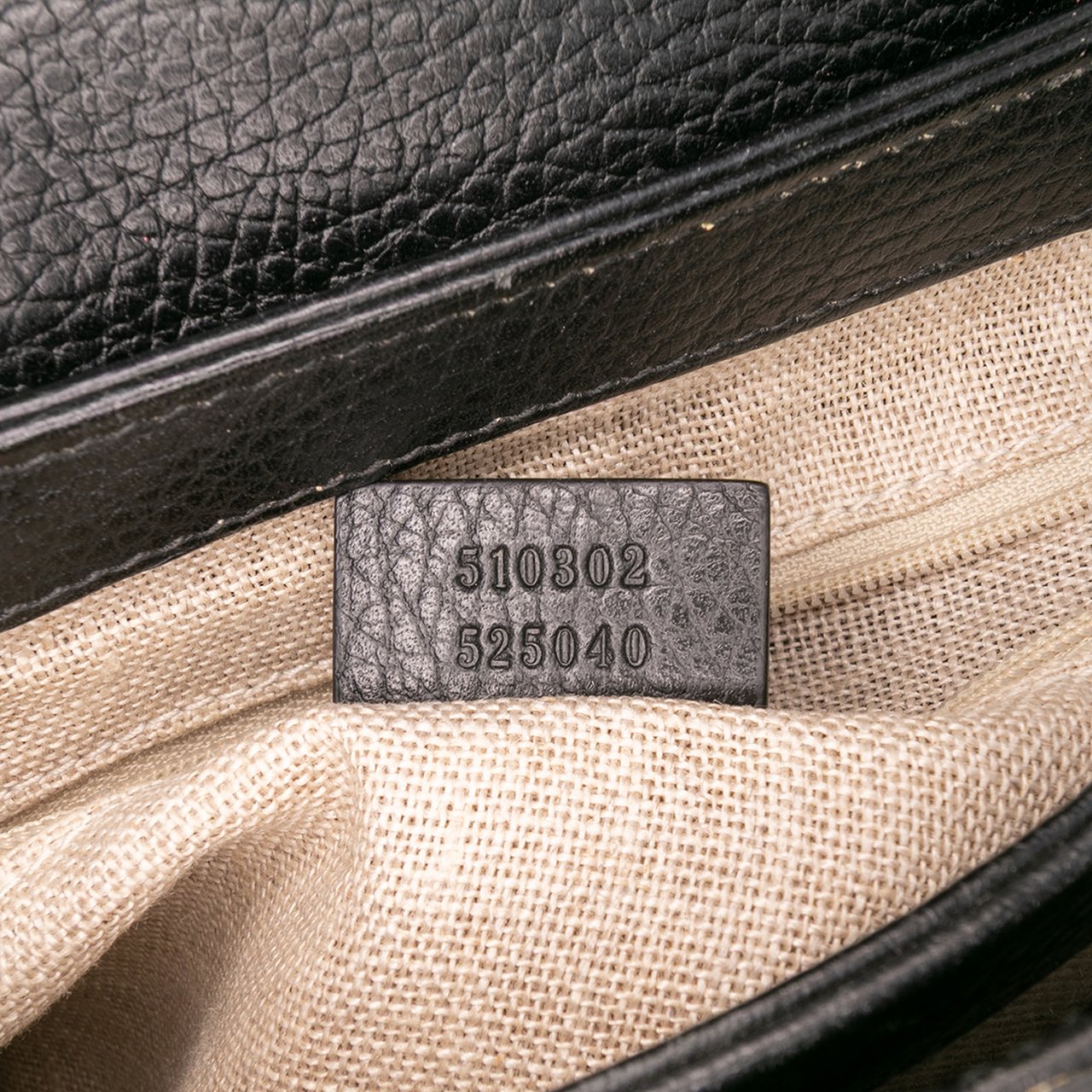 Gucci Small Dollar Calf Interlocking G Satchel Zwart