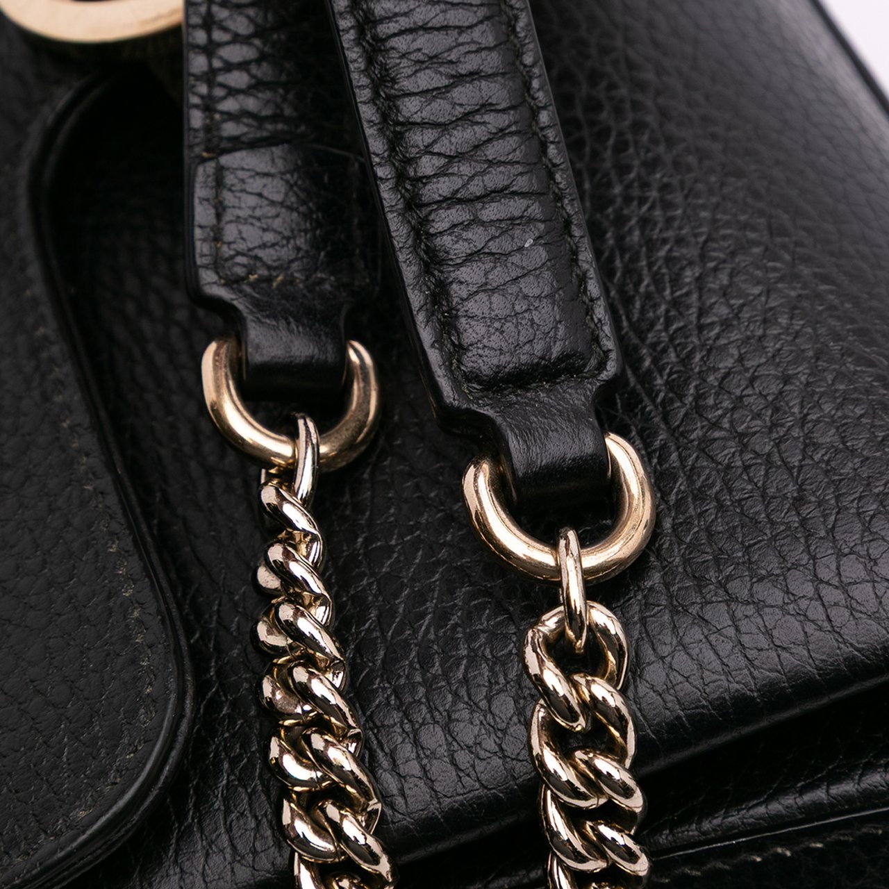 Gucci Small Dollar Calf Interlocking G Satchel Zwart