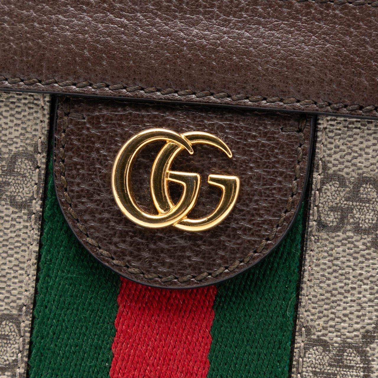 Gucci Small GG Supreme Web Ophidia Chain Crossbody Bruin