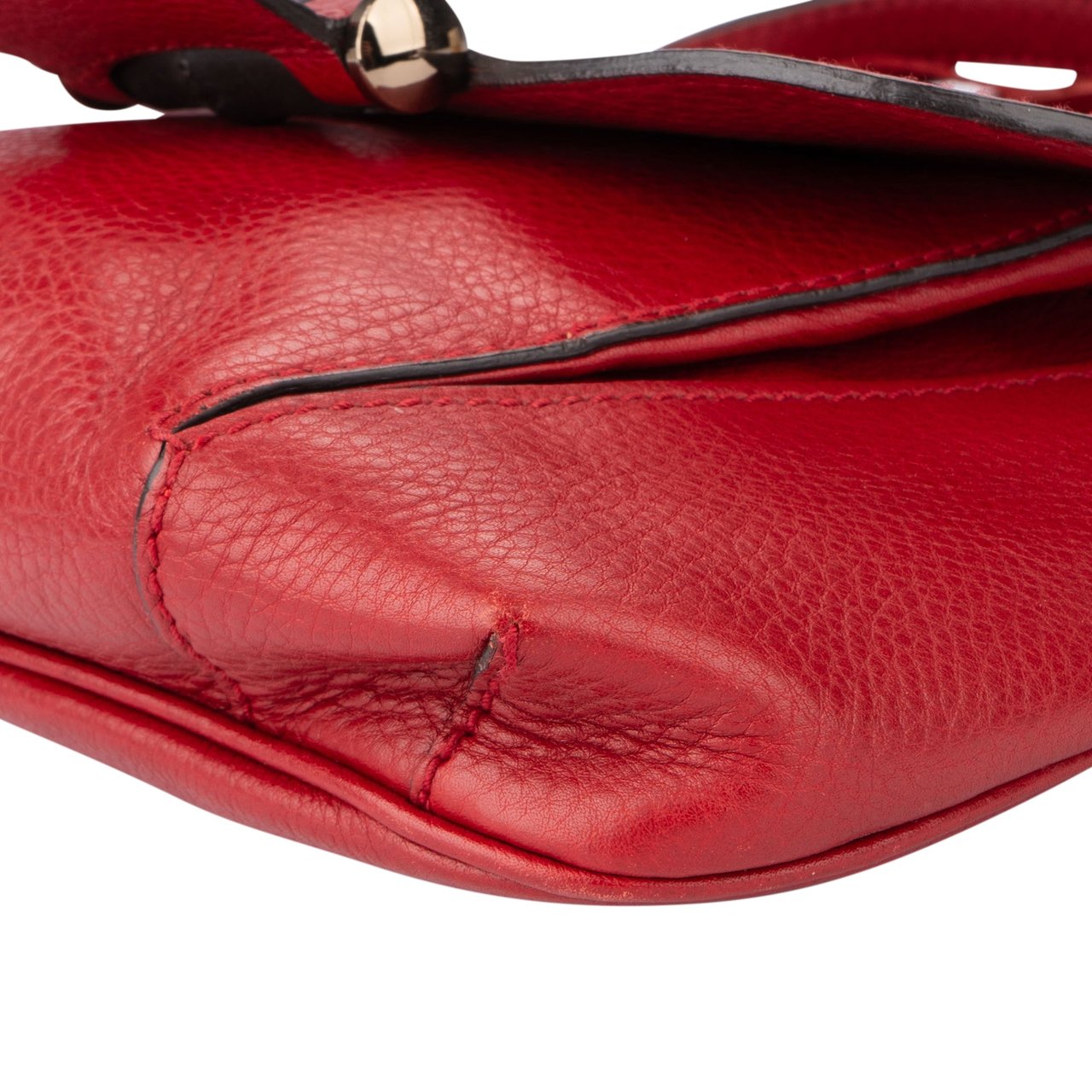 Gucci Gucci Red Leather Bamboo Crossbody Bag Divers