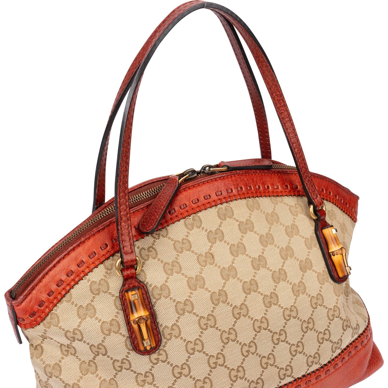 Gucci Gucci GG Monogram Crafty Bamboo Handbag Divers
