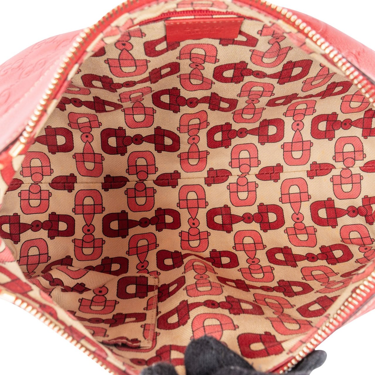 Gucci Gucci GG Guccissima Leather Abbey D-Ring Hobo Handbag Rood