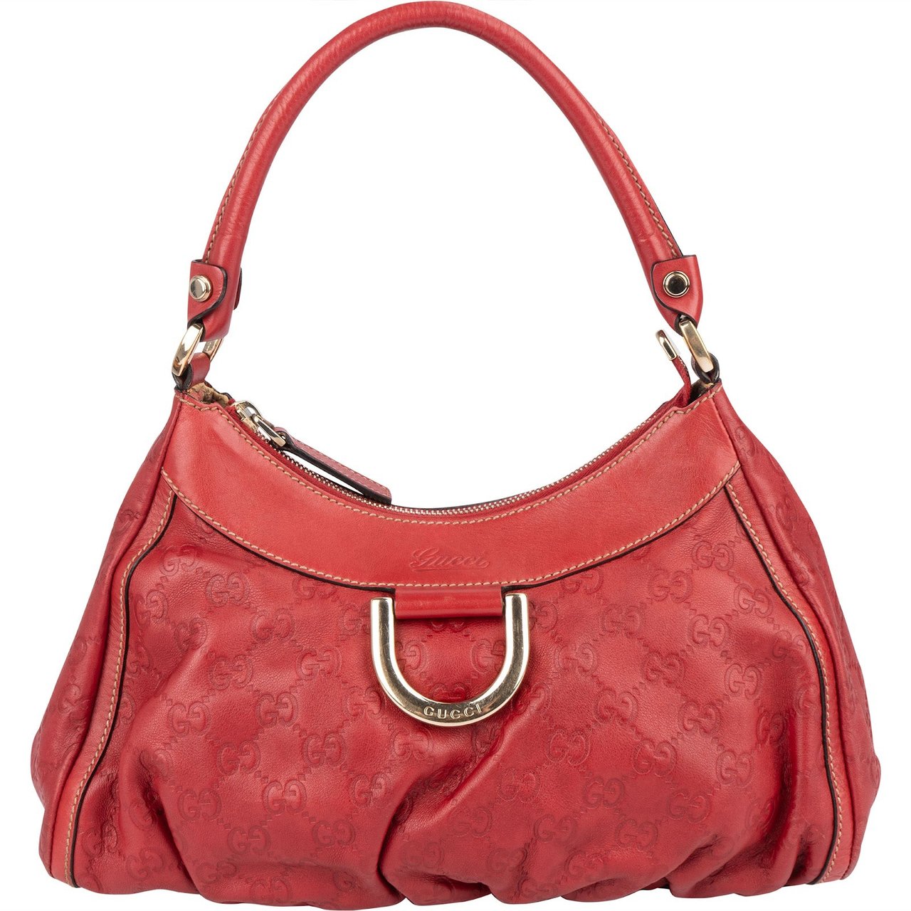 Gucci Gucci GG Guccissima Leather Abbey D-Ring Hobo Handbag Rood