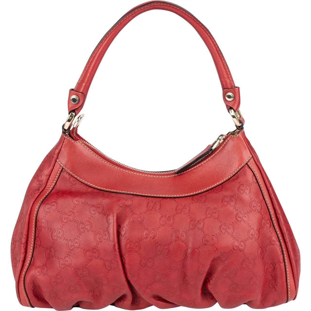 Gucci Gucci GG Guccissima Leather Abbey D-Ring Hobo Handbag Rood