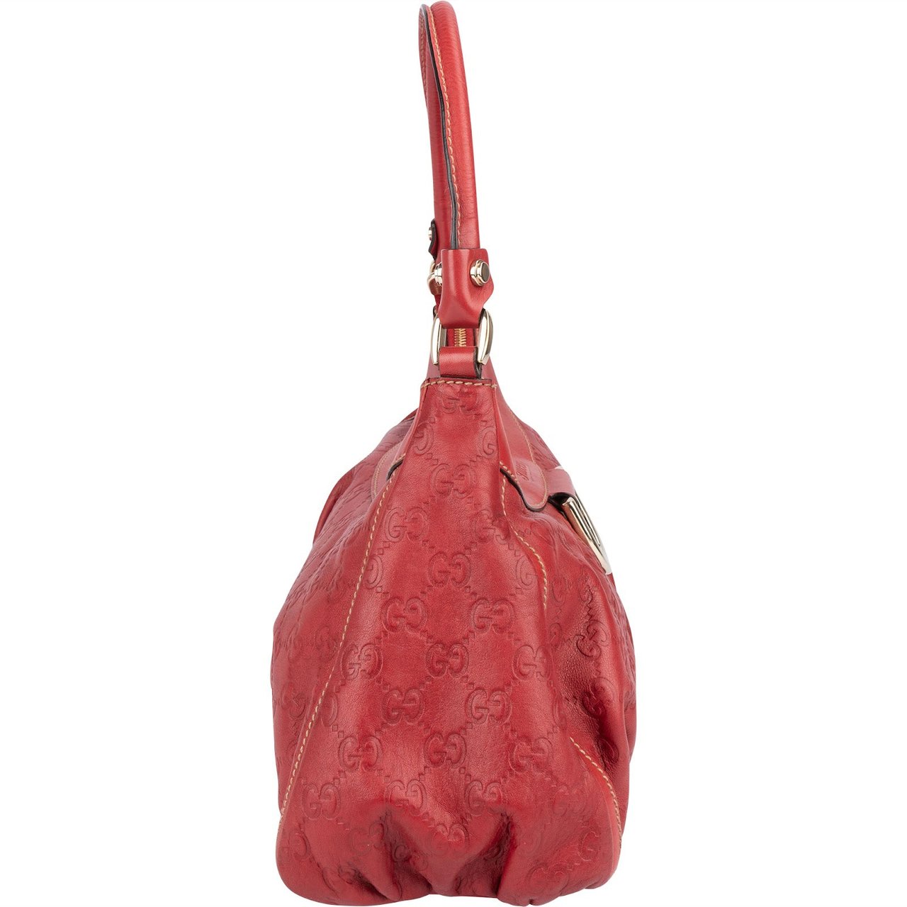 Gucci Gucci GG Guccissima Leather Abbey D-Ring Hobo Handbag Rood