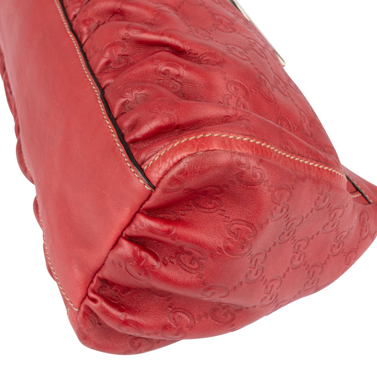 Gucci Gucci GG Guccissima Leather Abbey D-Ring Hobo Handbag Rood