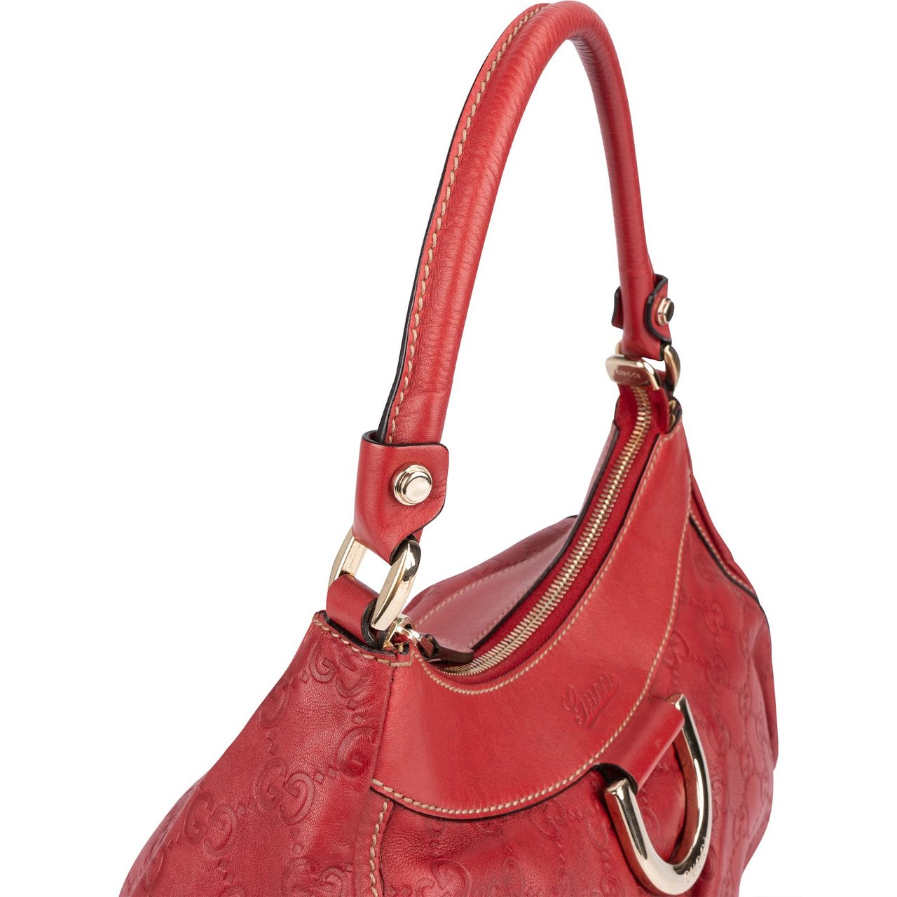 Gucci Gucci GG Guccissima Leather Abbey D-Ring Hobo Handbag Rood