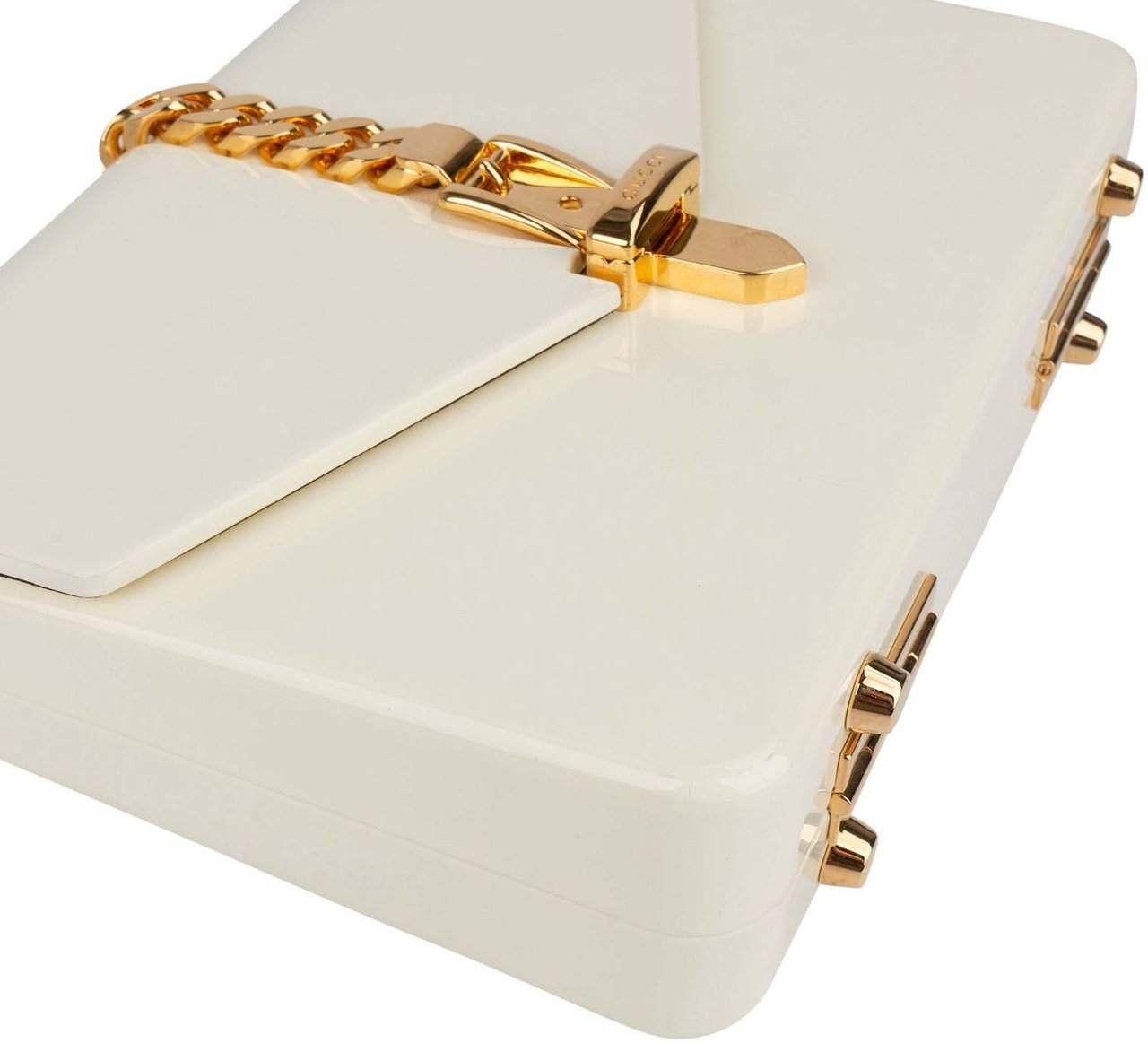 Gucci Gucci White Plexiglass Sylvie 1969 Mini Top Handle Handbag Wit