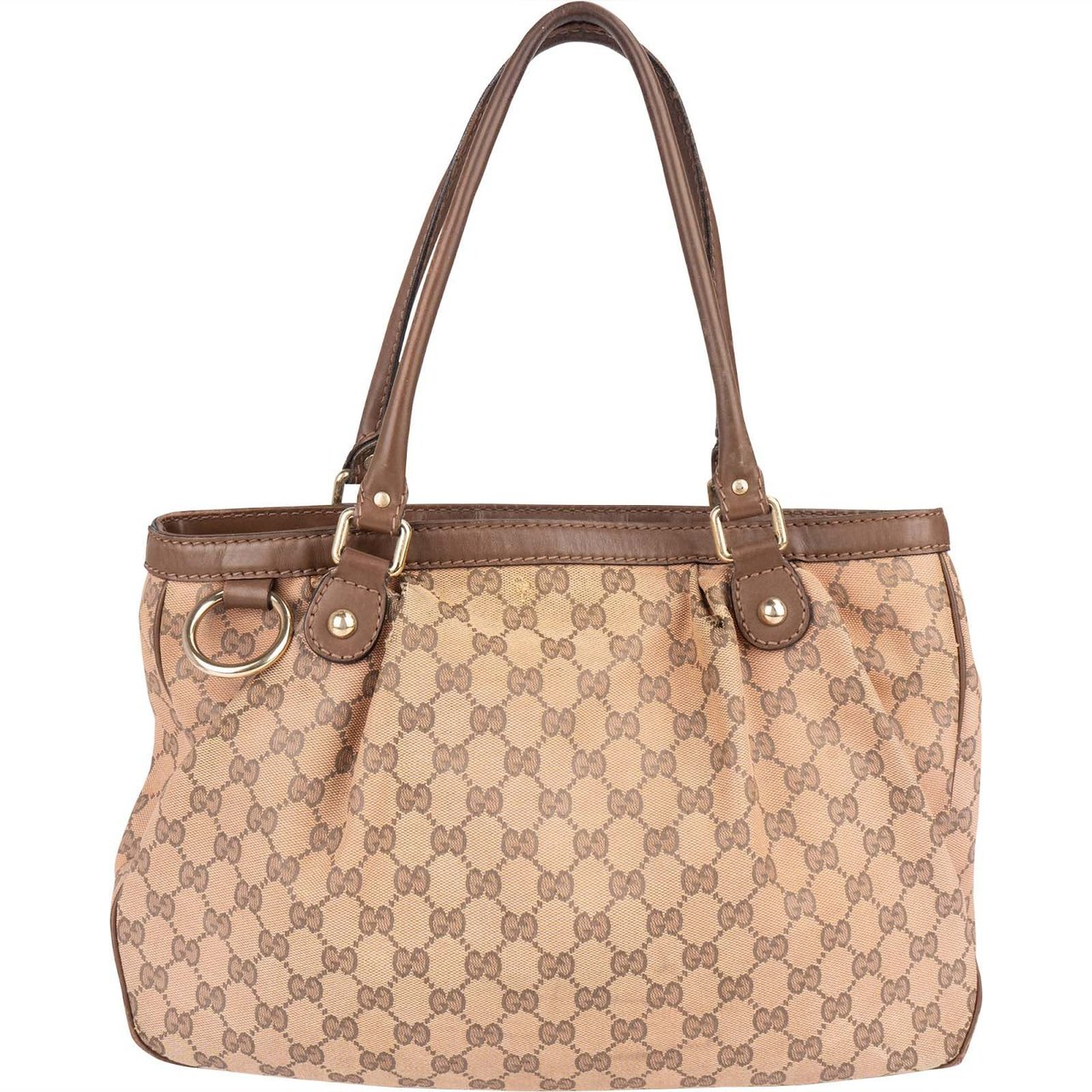Gucci Gucci Monogram GG Sukey Tote Handbag Beige
