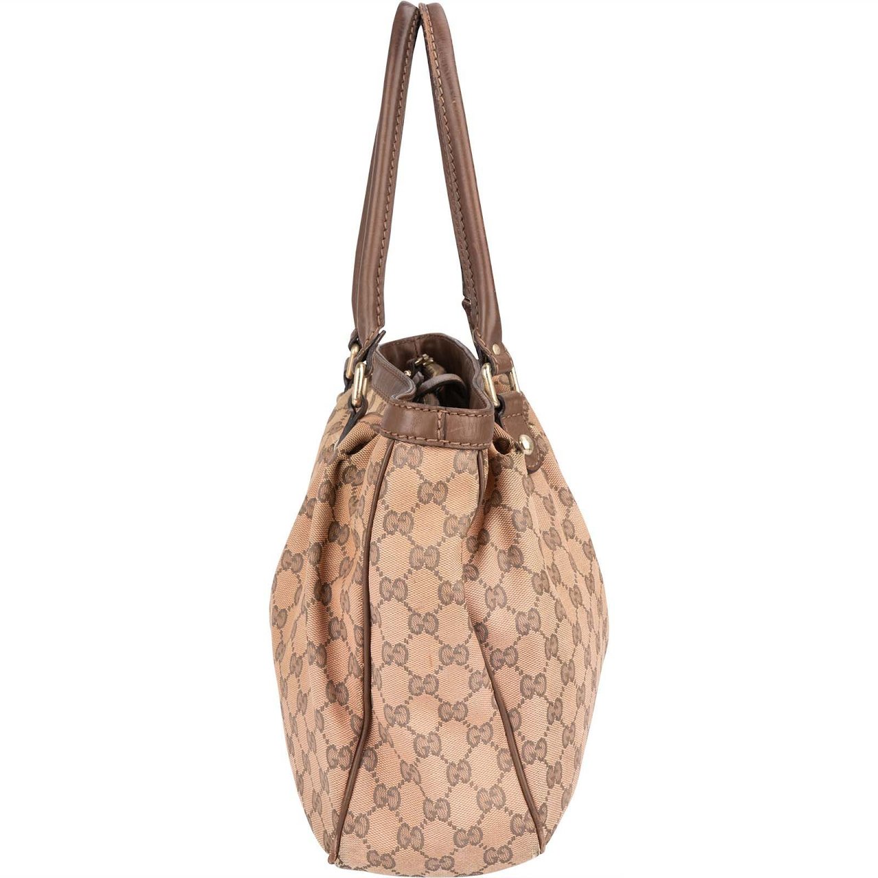 Gucci Gucci Monogram GG Sukey Tote Handbag Beige