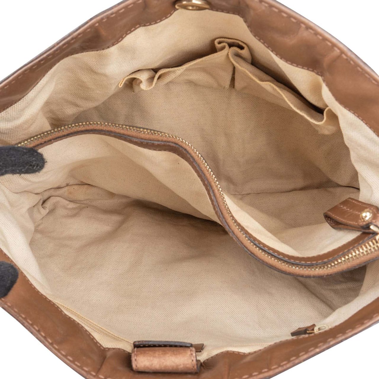 Gucci Gucci Monogram GG Sukey Tote Handbag Beige