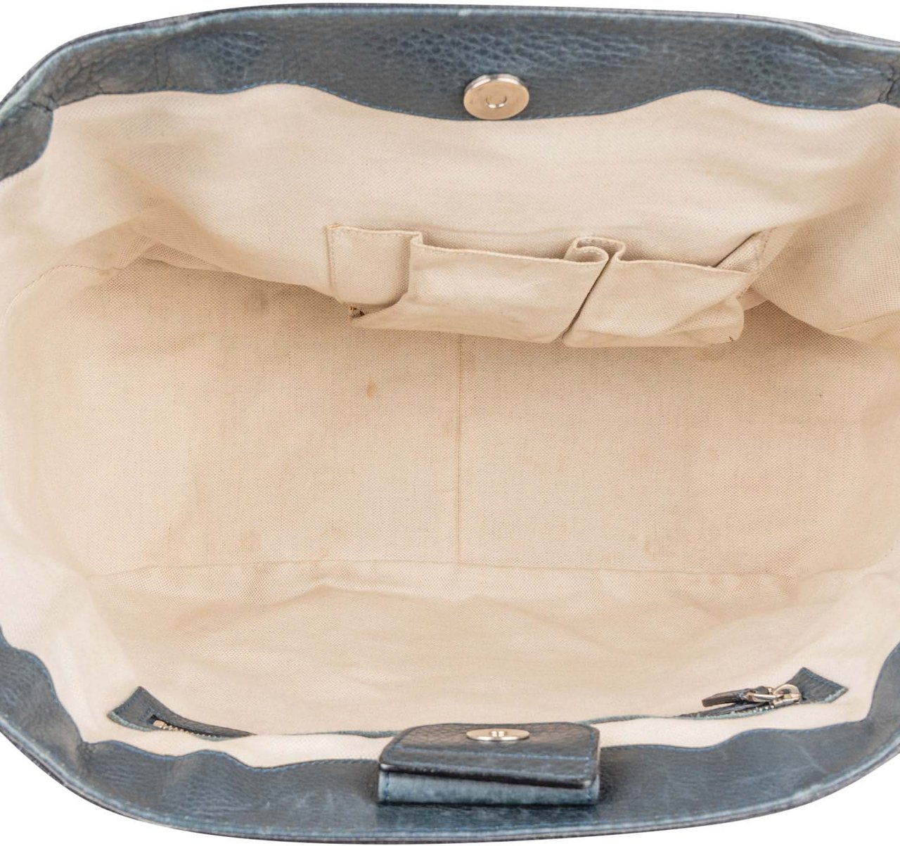 Gucci Gucci Guccissima Leather Bamboo Top Handle Tote Handbag Navy