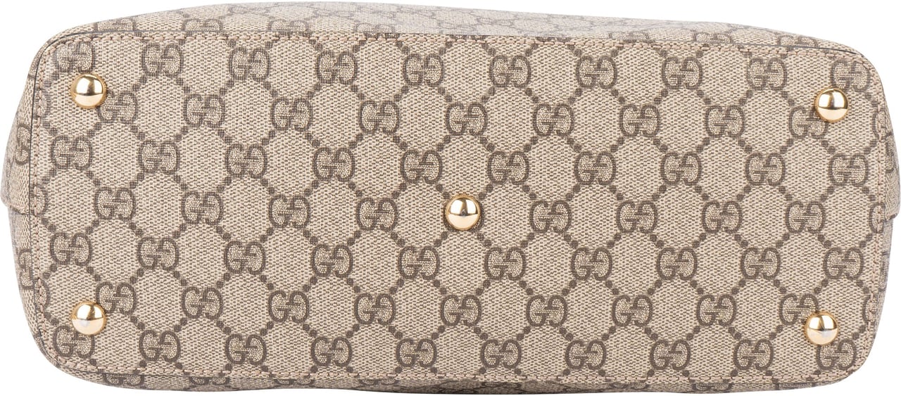 Gucci Gucci GG Supreme Monogram Zip Shopper Bag Bruin