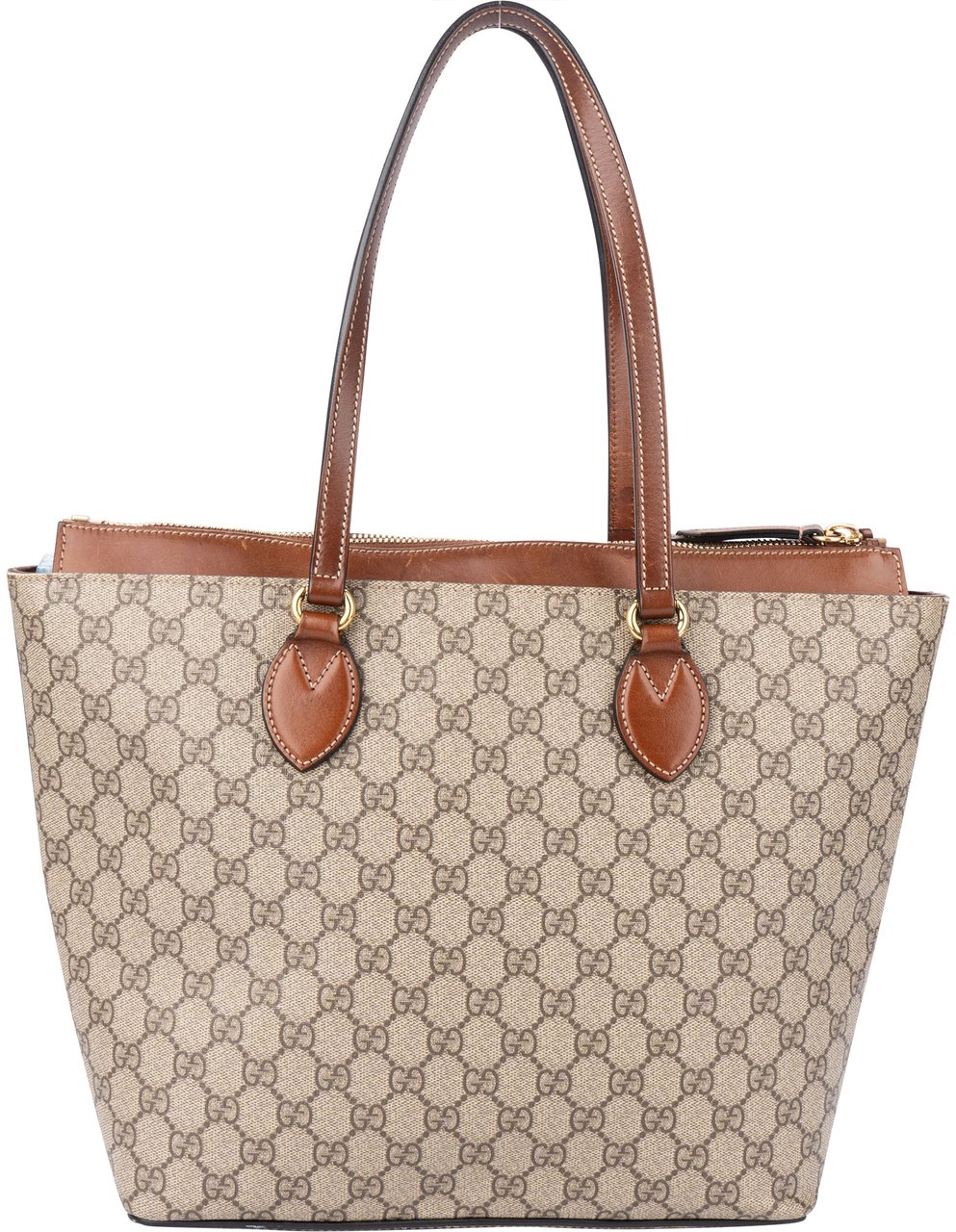 Gucci Gucci GG Supreme Monogram Zip Shopper Bag Bruin