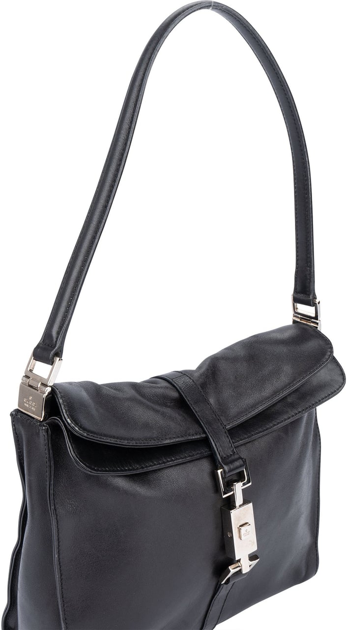 Gucci Gucci Black Leather Jackie Handbag Zwart