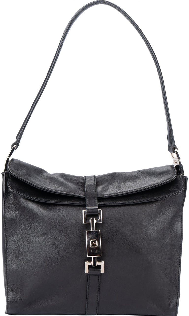 Gucci Gucci Black Leather Jackie Handbag Zwart